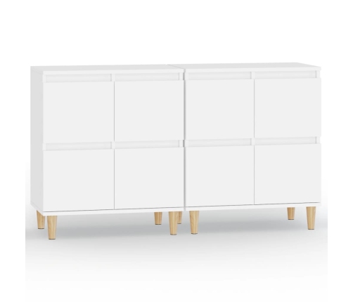 Aparadores 2 uds madera contrachapada blanco 60x35x70 cm