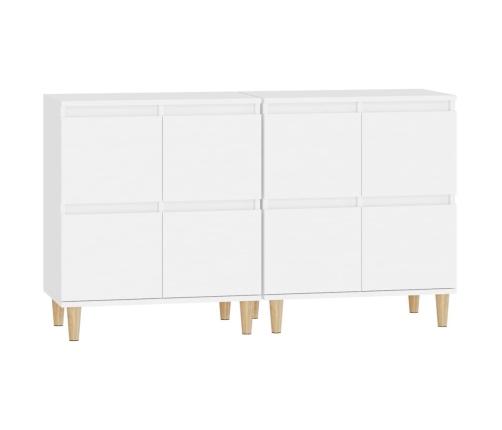 Aparadores 2 uds madera contrachapada blanco 60x35x70 cm