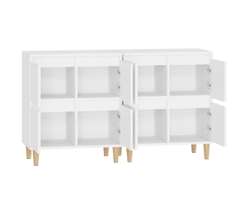 Aparadores 2 uds madera contrachapada blanco 60x35x70 cm