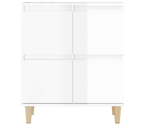 Aparadores 2 uds madera contrachapada blanco brillo 60x35x70 cm