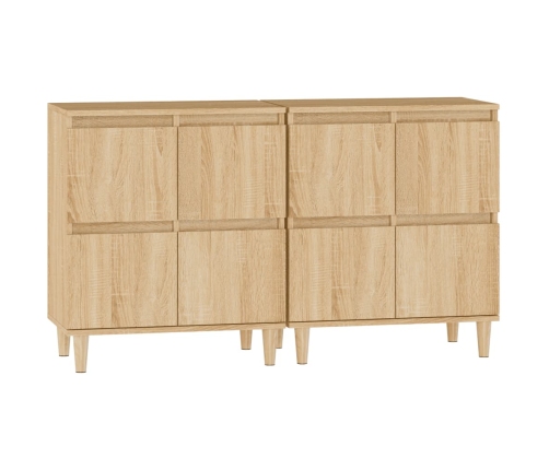 Aparadores 2 uds madera contrachapada roble Sonoma 60x35x70 cm