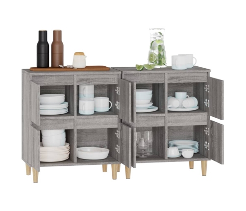 Aparadores 2 uds madera contrachapada gris Sonoma 60x35x70 cm