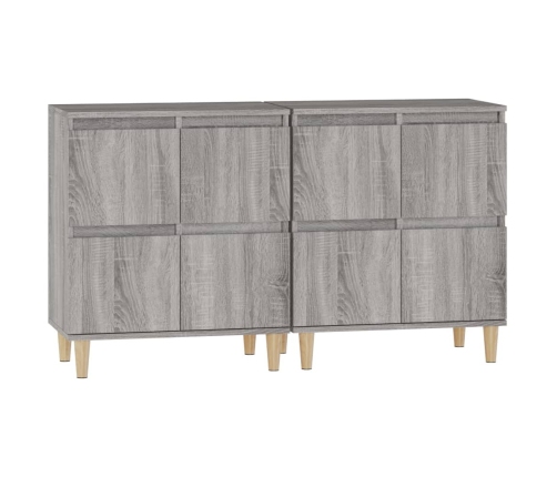 Aparadores 2 uds madera contrachapada gris Sonoma 60x35x70 cm