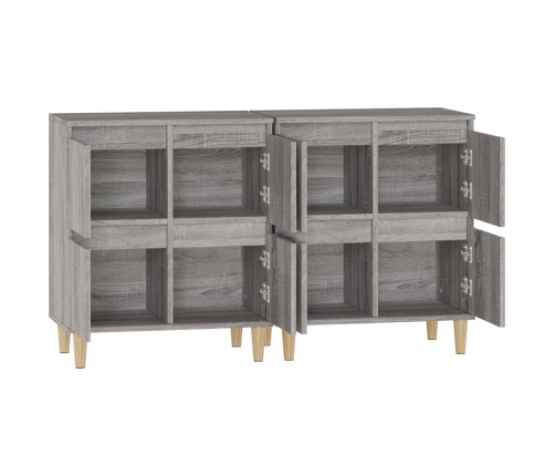 Aparadores 2 uds madera contrachapada gris Sonoma 60x35x70 cm