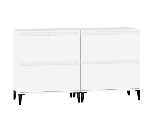 Aparadores 2 uds madera contrachapada blanco 60x35x70 cm