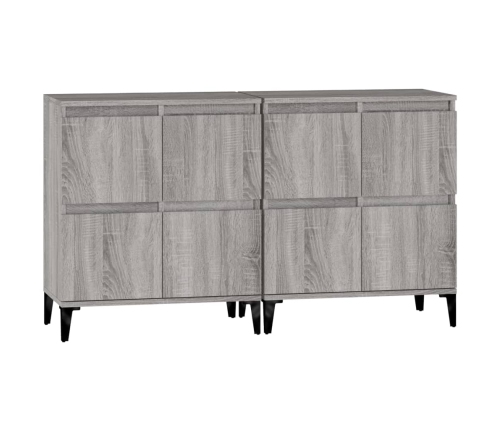 Aparadores 2 uds madera contrachapada gris Sonoma 60x35x70 cm