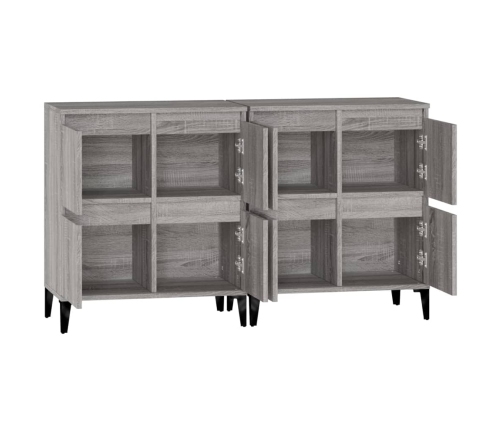 Aparadores 2 uds madera contrachapada gris Sonoma 60x35x70 cm