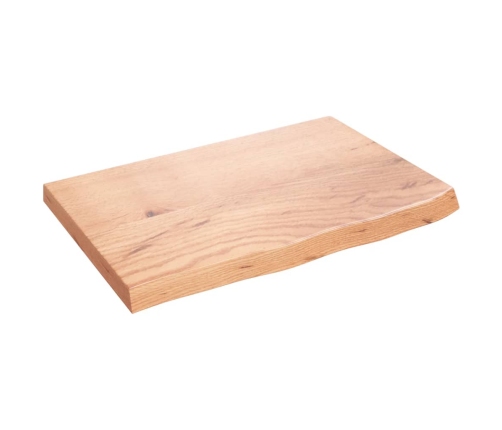 Tablero mesa madera roble tratada marrón claro 60x40x(2-4) cm