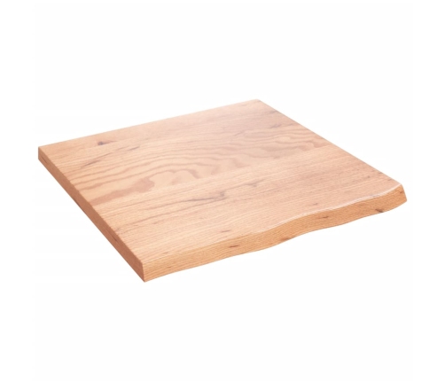 Tablero mesa madera roble tratada marrón claro 60x60x(2-4) cm