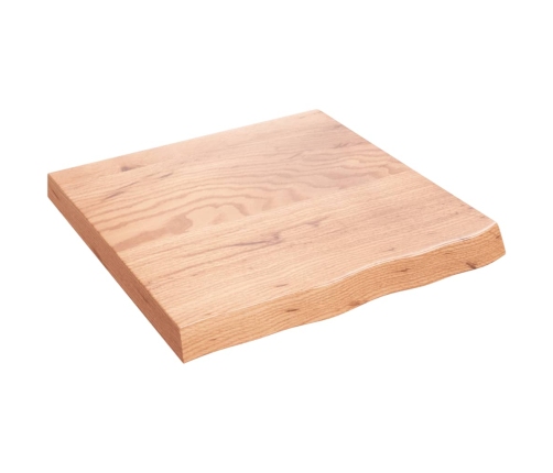 Tablero mesa madera roble tratada marrón claro 60x60x(2-6) cm