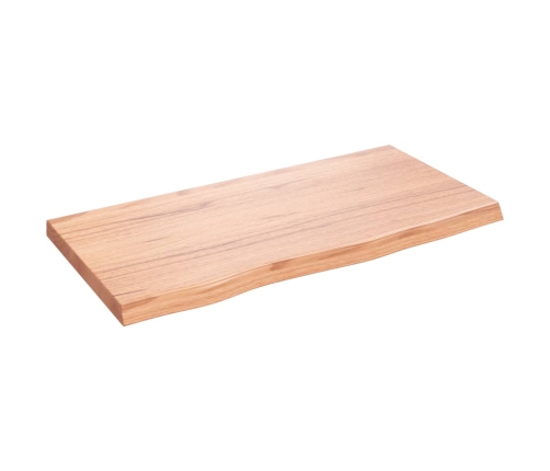 Tablero mesa madera roble tratada marrón claro 80x40x(2-4) cm