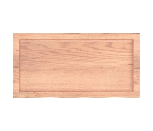 Tablero mesa madera roble tratada marrón claro 80x40x(2-4) cm