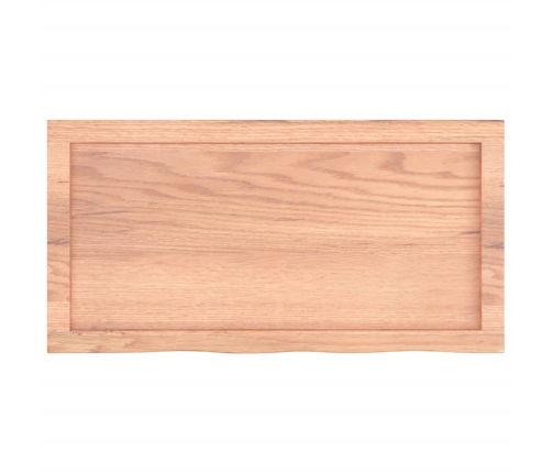 Tablero mesa madera roble tratada marrón claro 80x40x(2-6) cm