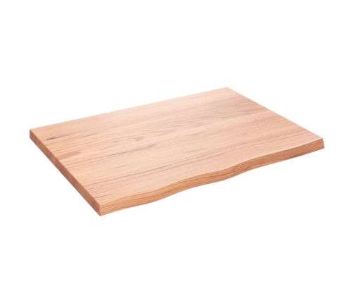 Tablero mesa madera roble tratada marrón claro 80x60x(2-4) cm