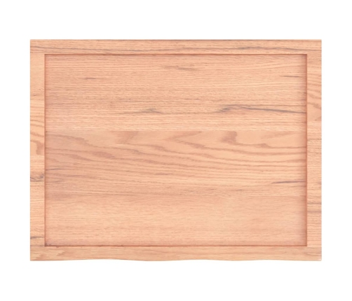 Tablero mesa madera roble tratada marrón claro 80x60x(2-4) cm