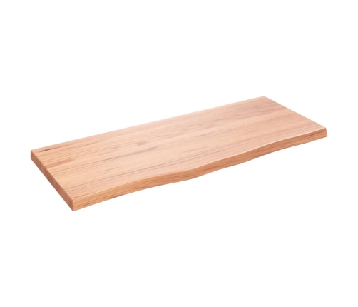 Tablero mesa madera roble tratada marrón claro 100x40x(2-4) cm