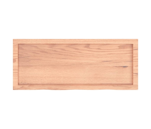 Tablero mesa madera roble tratada marrón claro 100x40x(2-4) cm