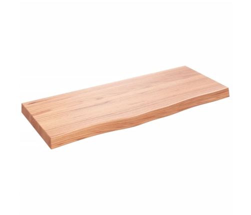 Tablero mesa madera roble tratada marrón claro 100x40x(2-6) cm