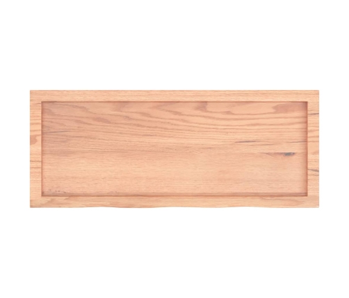 Tablero mesa madera roble tratada marrón claro 100x40x(2-6) cm