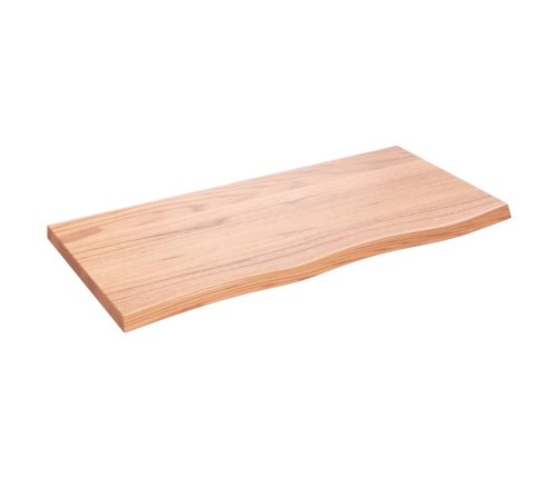 Tablero mesa madera roble tratada marrón claro 100x50x(2-4) cm