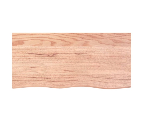 Tablero mesa madera roble tratada marrón claro 100x50x(2-4) cm