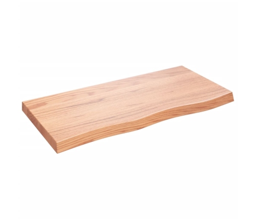 Tablero mesa madera roble tratada marrón claro 100x50x(2-6) cm