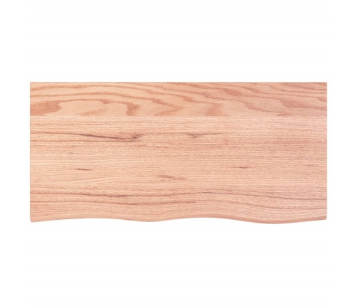 Tablero mesa madera roble tratada marrón claro 100x50x(2-6) cm