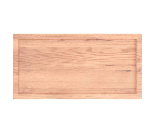 Tablero mesa madera roble tratada marrón claro 100x50x(2-6) cm