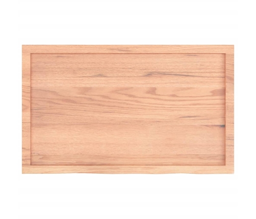 Tablero mesa madera roble tratada marrón claro 100x60x(2-4) cm