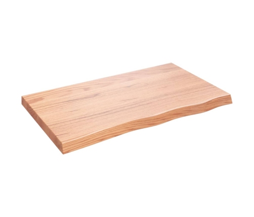 Tablero mesa madera roble tratada marrón claro 100x60x(2-6) cm