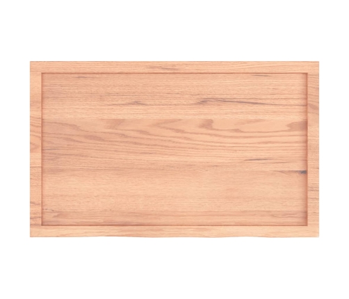 Tablero mesa madera roble tratada marrón claro 100x60x(2-6) cm