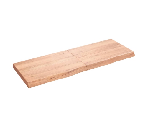 Tablero mesa madera roble tratada marrón claro 140x50x(2-6) cm