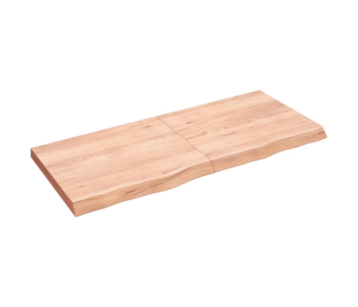 Tablero mesa madera roble tratada marrón claro 140x60x(2-6) cm