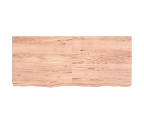 Tablero mesa madera roble tratada marrón claro 140x60x(2-6) cm