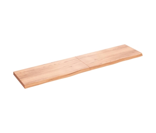 Tablero mesa madera roble tratada marrón claro 220x50x(2-6) cm