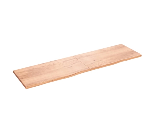 Tablero mesa madera roble tratada marrón claro 220x60x(2-4) cm