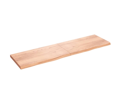 Tablero mesa madera roble tratada marrón claro 220x60x(2-6) cm