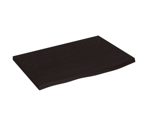 Tablero de mesa madera roble tratada marrón oscuro 60x40x2 cm