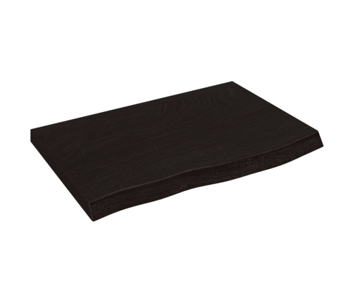 Tablero mesa madera roble tratada marrón oscuro 60x40x(2-4) cm