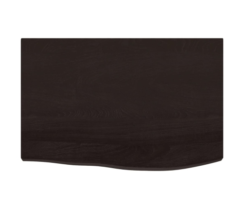 Tablero mesa madera roble tratada marrón oscuro 60x40x(2-4) cm