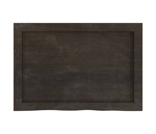 Tablero mesa madera roble tratada marrón oscuro 60x40x(2-4) cm