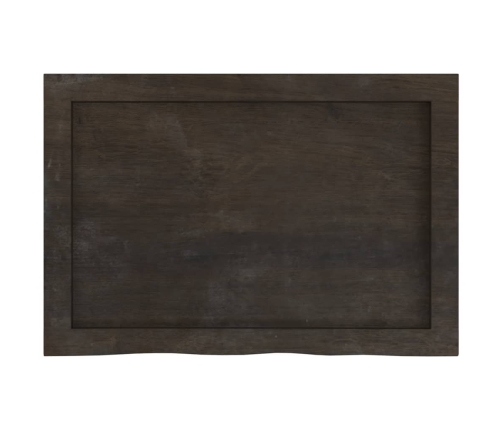 Tablero mesa madera roble tratada marrón oscuro 60x40x(2-6) cm