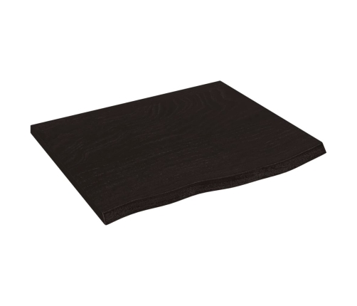 Tablero de mesa madera roble tratada marrón oscuro 60x50x2 cm