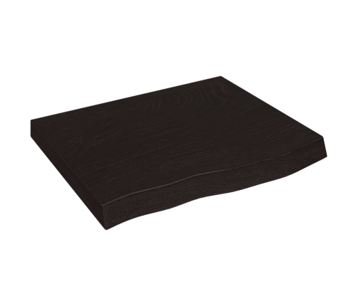 Tablero mesa madera roble tratada marrón oscuro 60x50x(2-6) cm