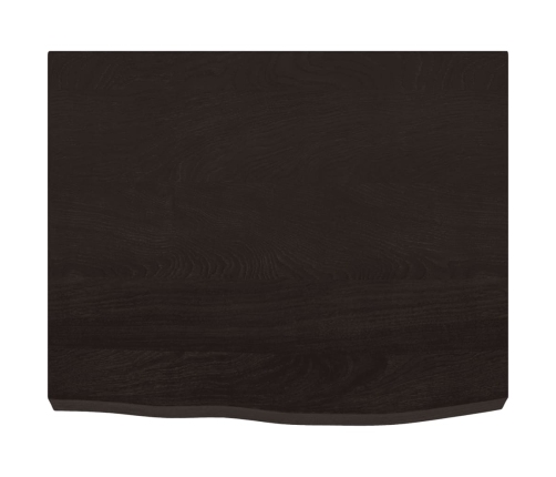 Tablero mesa madera roble tratada marrón oscuro 60x50x(2-6) cm