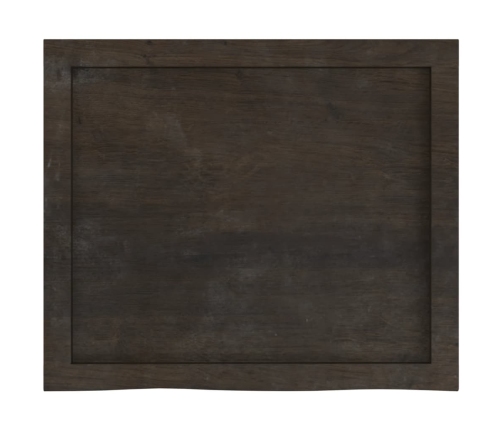 Tablero mesa madera roble tratada marrón oscuro 60x50x(2-6) cm