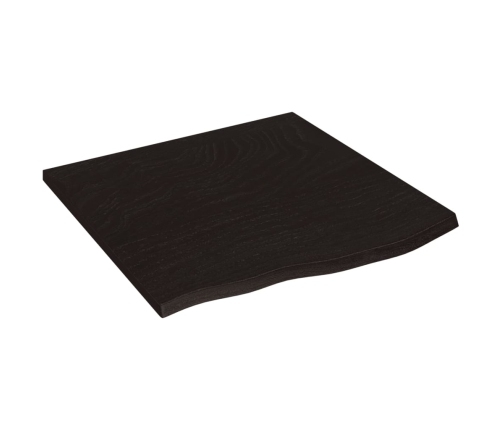 Tablero de mesa madera roble tratada marrón oscuro 60x60x2 cm