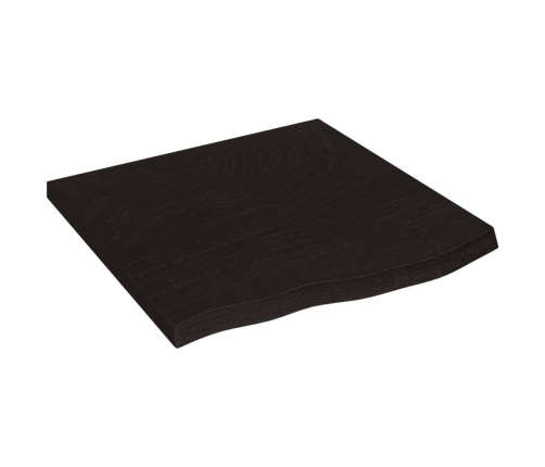 Tablero mesa madera roble tratada marrón oscuro 60x60x(2-4) cm