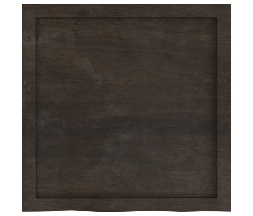 Tablero mesa madera roble tratada marrón oscuro 60x60x(2-6) cm