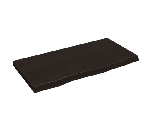 Tablero mesa madera roble tratada marrón oscuro 80x40x(2-4) cm